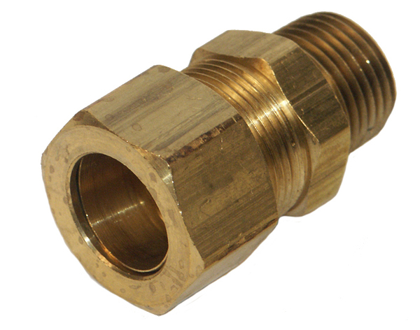 Brass Compression Male Connector 5/16" Tube 1/4" Pipe