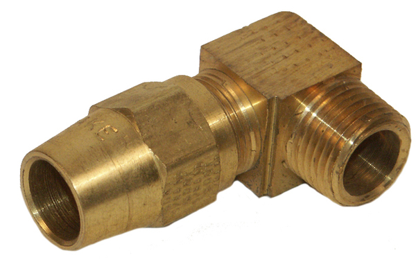 Brass Copper Air Brake 90 Deg Male Elbow  3/8" Tube 1/2" Pipe