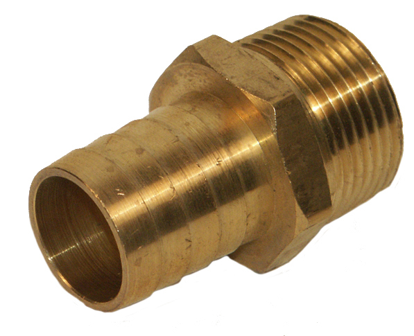 Brass Hose Barb Male Connector 1/2" Tube 3/8" Pipe