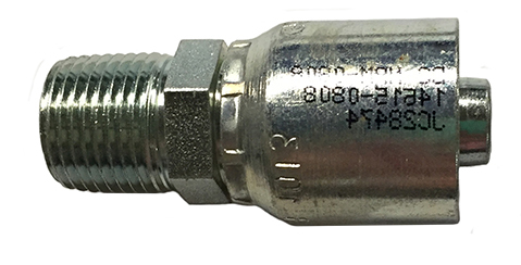 Crimp Fitting,1/2 I.D,3/8,M,NPTF Crimp Fitting,1/2 I.D,3/8,M,NPTF