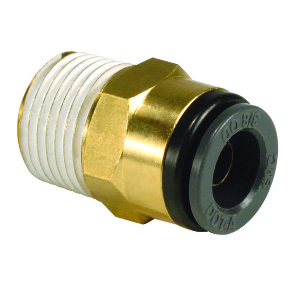 Brass PVC Push In Fittings Male Connector 3/8" X 1/8"