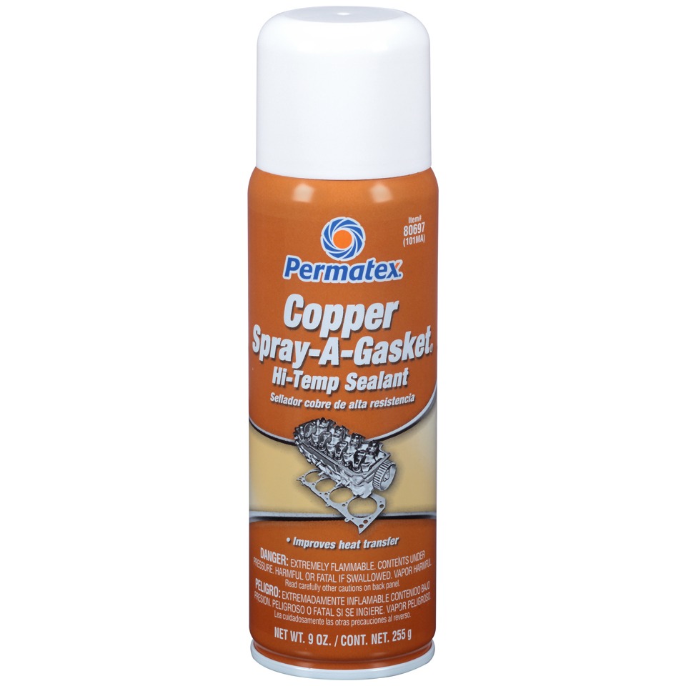 Copper Spray A Gasket High Temp Adhesive Sealant 12 oz Aerosal
