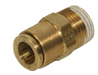 Brass Push In DOT Male Conncector 1/8" X #10-32