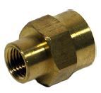 Brass Reducing Coupler 1/2" X 3/8" 3300X8X6