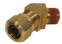 Brass Nylon Air Brake 45Deg Male Elbow  1/2" Tube 3/8" Pipe