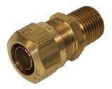 Brass Nylon Air Brake Male Connector  3/8" Tube 1/4" Pipe