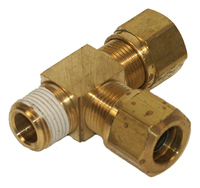 Brass Nylon Air Brake Male Run Tee  1/2" Tube 3/8" Pipe